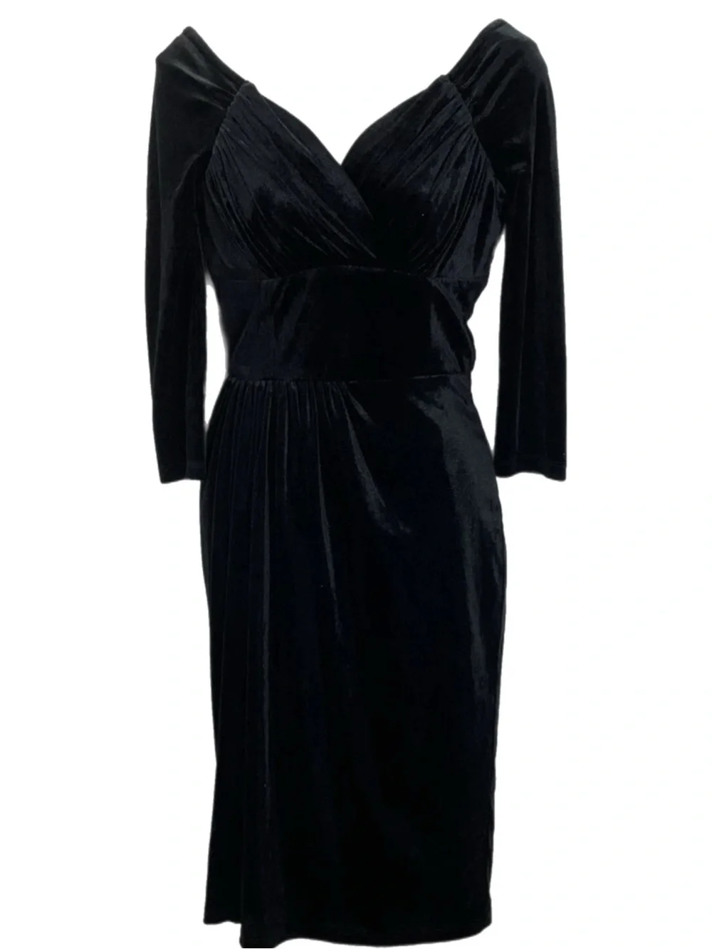 Vixen Micheline Pitt Starlet Black Velvet Wiggle Dress Size Small - Picture 1 of 2